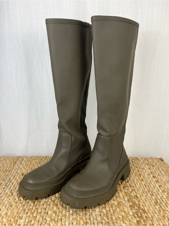 Zara Shoes - Zara Olive Over-the-Knee Chunky Sole Boots